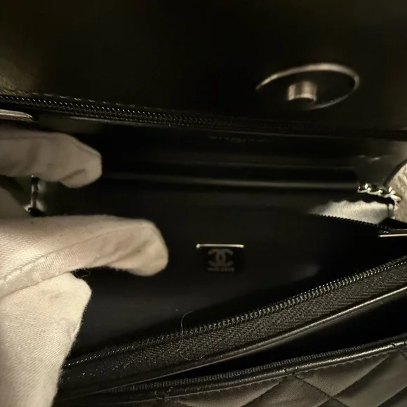 🔥RARE!! CHANEL•24C Star CC Lambskin Quilted Wallet On Chain - Picture 10 of 16